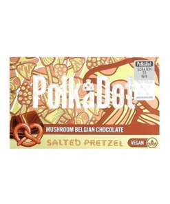 Buy Salted Caramel Pretzel Polkadot Mushroom Belgian Chocolate bar online